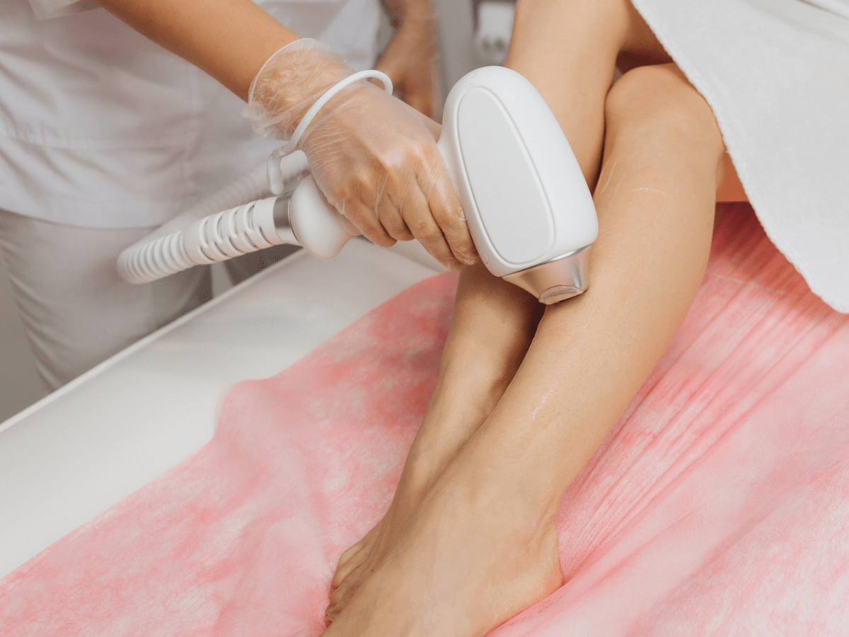 woman getting laser treatment