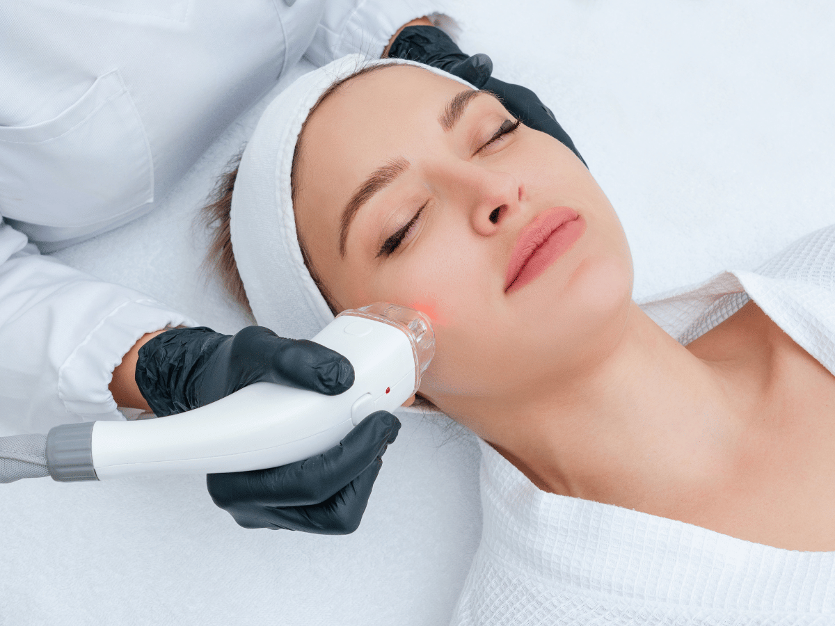 woman getting laser treatment