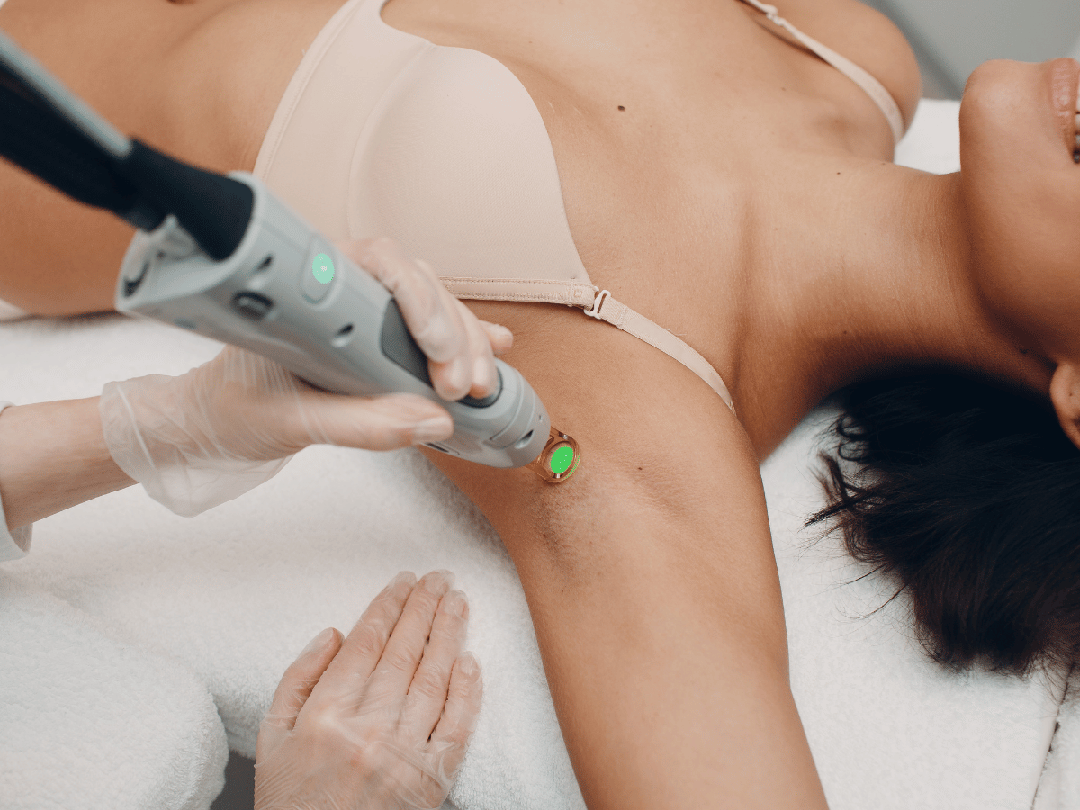 woman getting laser treatment