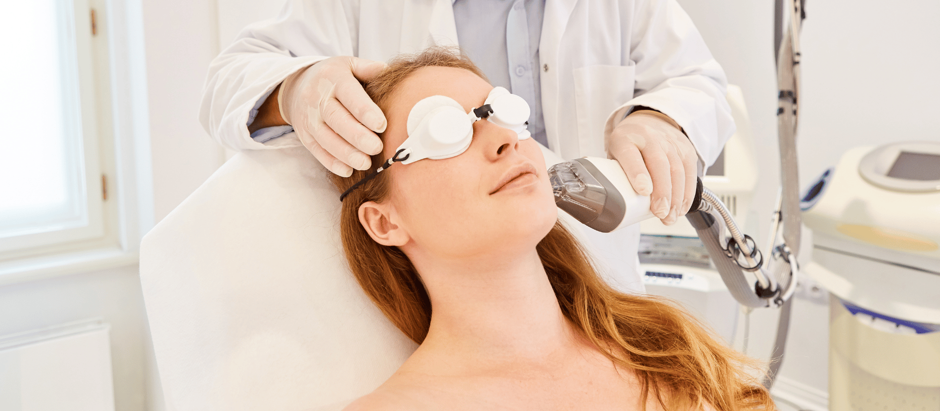 woman getting laser treatment
