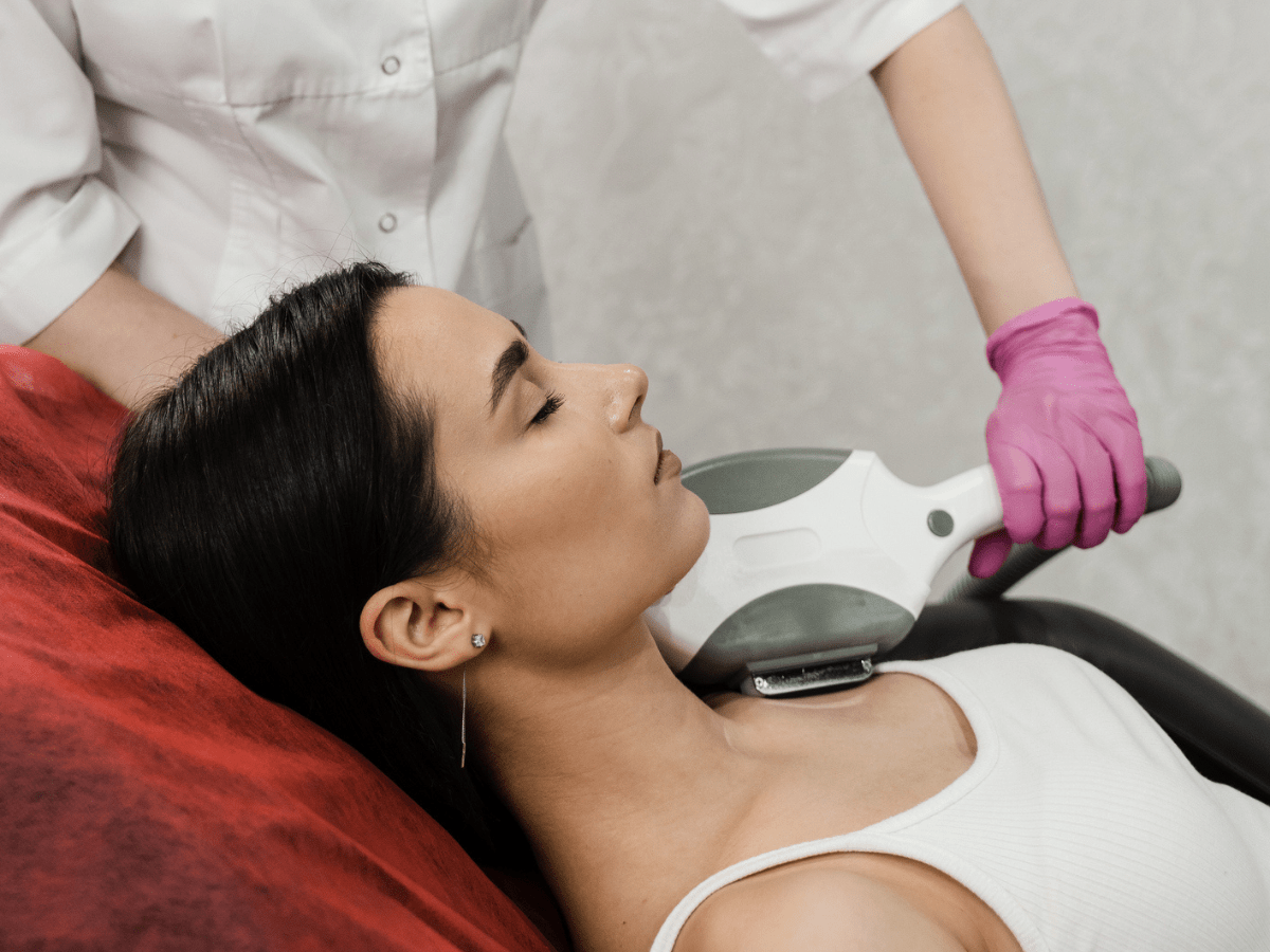 IPL treatment on neck