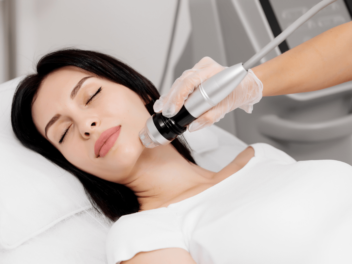 woman getting laser treatment